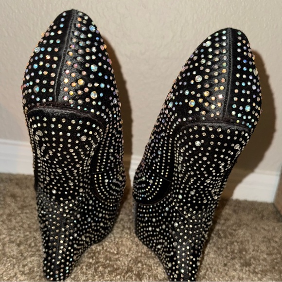 SHIEKH
FREDA 05 NO HEEL PLATFORM RHINESTONE WEDGE IN BLACK SIZE 7.5 - Picture 11 of 11